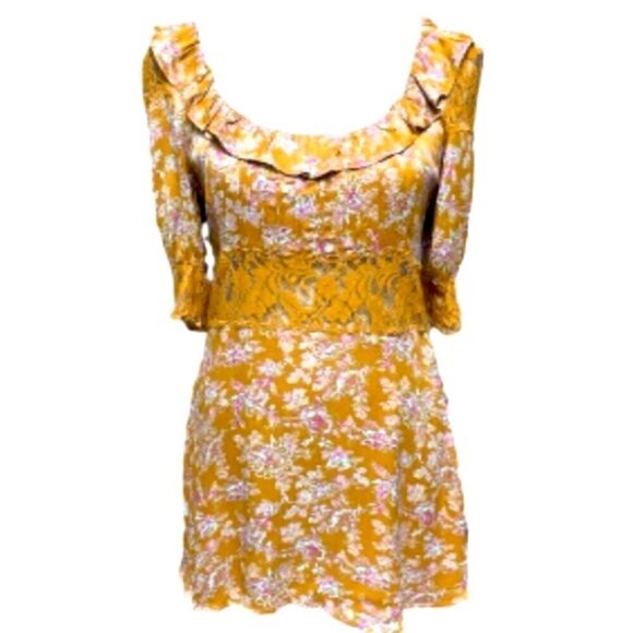 FREE People Lucie Mini dress YELLOW Size 2 / XS - Picture 5 of 16